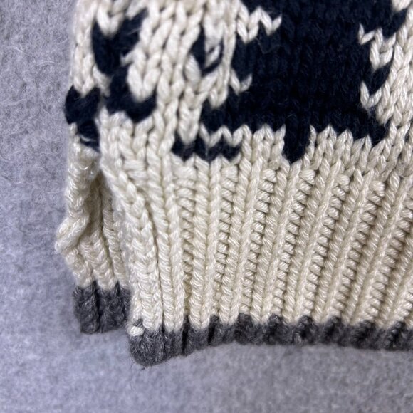 525 America Sweater Women's L Ivory Cashmere Wool Blend Ski Holiday Cozy Chunky - Picture 11 of 12